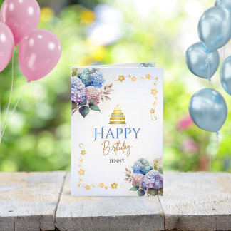 Elegante Vintage Bloemrijke Christelijke Verjaarda Feestdagen Kaart