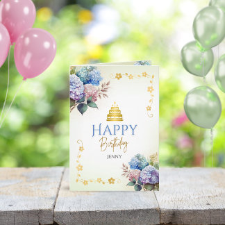 Elegante Vintage Bloemrijke Christelijke Verjaarda Feestdagen Kaart