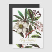 Elegante Vintage Botanische Kerst Roos Bloem (Voorkant / Achterkant)