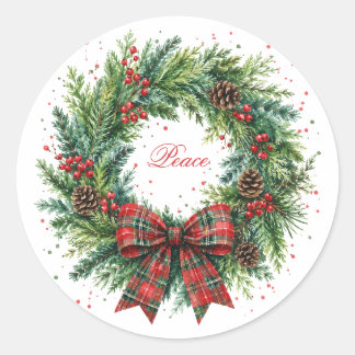 Elegante Vintage Botanische Krans Klassiek Rond Ronde Sticker
