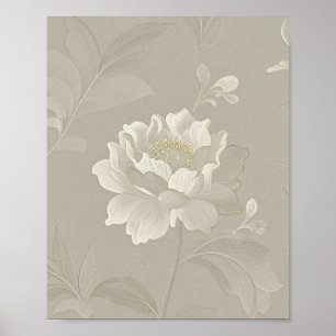 Elegante Vintage Botanische Pioen Illustratie met Poster