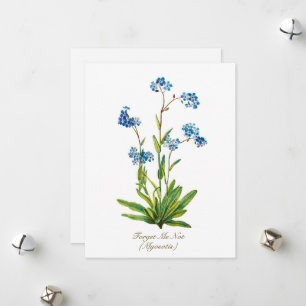 Elegante Vintage Botanische Verget-Mij-Nietje Bloe Feestdagenkaart