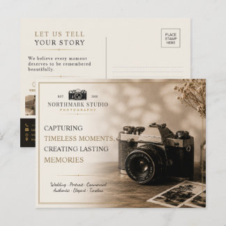 Elegante Vintage Camera Fotograaf Briefkaart