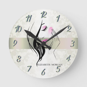 Elegante vintage, chic, kanten, meisjes silhouet ronde klok