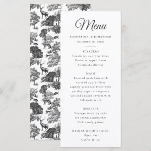 Elegante Vintage Chic Zwart Witte Toile Herten Men Programma