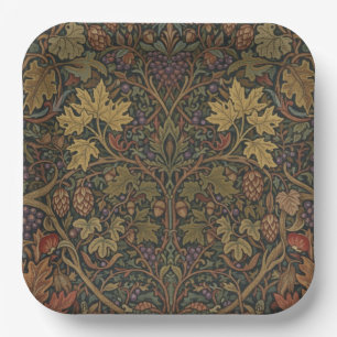 Elegante vintage cottage botanische herfst bruilof papieren bordje