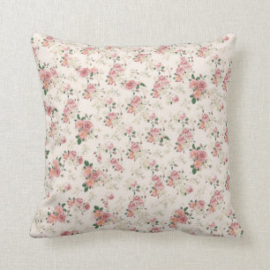 Elegante vintage cottage roos kussen