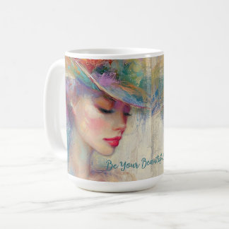 Elegante Vintage Dame in Modehoed Koffiemok