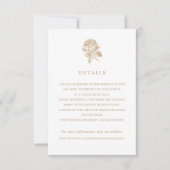 Elegante Vintage Franse Rozen Huwelijksdetails Kaart (Voorkant)