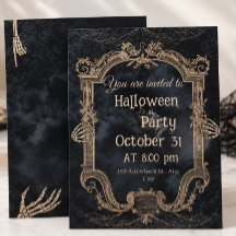 Elegante Vintage Gotische Halloween-feestuitnodigi
