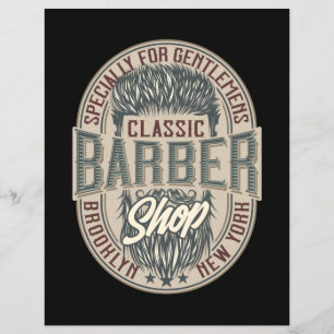 Elegante vintage herenkapper retro logo flyer