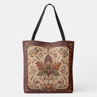 Elegante vintage herfst textiel vierkante boodscha draagtas
