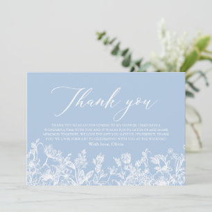 Elegante Vintage Iets Blues Bruiloftsfeest Bedankkaart