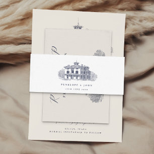 Elegante Vintage Italiaanse Villa Bestemming Trouw Uitnodigingen Wikkel