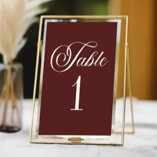 Elegante Vintage Ivoor Donker Burgundy Bruiloft Kaart