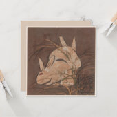 Elegante Vintage Japan Konijnen Anytime Kaart (Voorkant / Achterkant in situ)