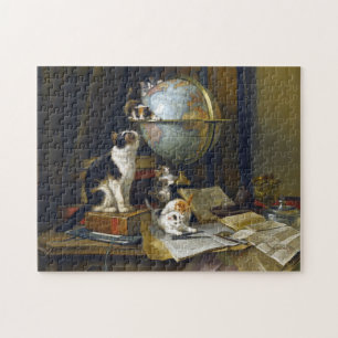 Elegante vintage katten Moederkat & lieve katjes Legpuzzel