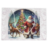 Elegante Vintage Kerstman Groot Cadeauzakje (Achterkant)