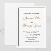 Elegante Vintage Klassieke Eenvoudige Uitnodiging (Voorkant / Achterkant)