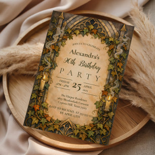 Elegante Vintage Klimop Boog 90ste Verjaardag Kaart