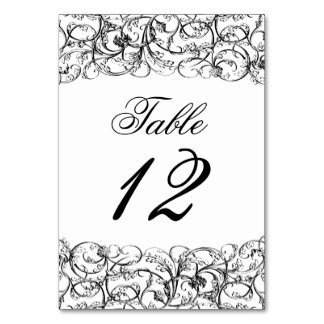 Elegante vintage krullen tafelnummer