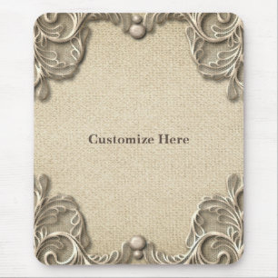 Elegante Vintage Landelijke Jute Kanten Westerse G Muismat