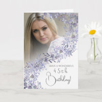 Elegante Vintage Lavendel Verjaardagsfotokaart