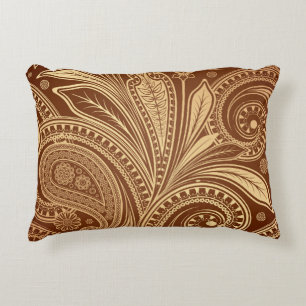 Elegante vintage paisley bordeauxrood goud accent kussen