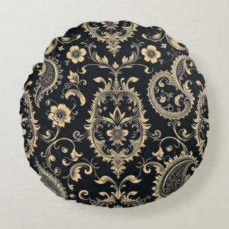 Elegante vintage paisley damask patroon rond kussen
