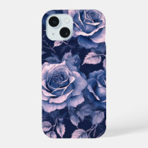 Elegante Vintage Pastel Blauwe Paarse Rozen