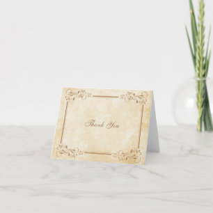 Elegante Vintage Perkament Bedankkaartjes Bedankkaart
