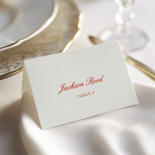 Elegante vintage plaatskaart voor trouwgasten kaart