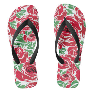 Elegante vintage roos bloemenslippers teenslippers