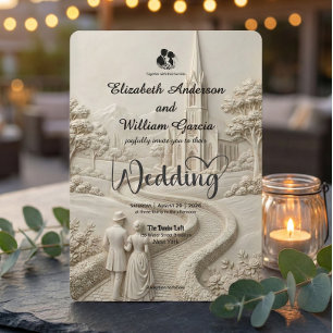 Elegante Vintage Schilderachtige Kerk Sprookjesboe Kaart