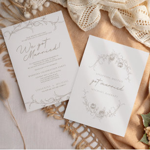 Elegante Vintage Sepia Huwelijksaankondiging Getro Aankondiging