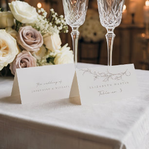 Elegante vintage sepia trouwkaart voor gasten kaart