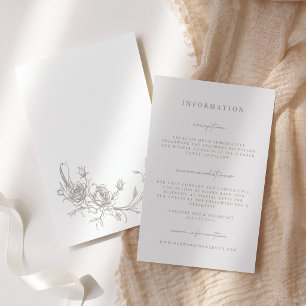 Elegante vintage sepia trouwkaarten bijlagen kaart