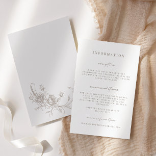 Elegante vintage sepia trouwkaarten bijlagen kaart