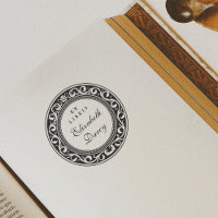 Elegante Vintage Sierlijke Ronde Frame Ex Libris N