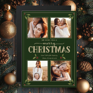 Elegante Vintage Stijl Prettig Kerstfeest 4-Foto