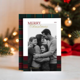 Elegante vintage Tartan Plaid kerstkaart