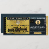 Elegante Vintage Travel Train Ticket uitnodiging (Voorkant / Achterkant)