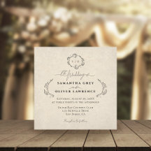 Elegante Vintage Trouwkaart met Eenvoudig Design