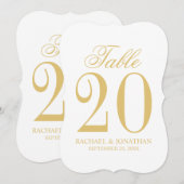 Elegante Vintage Trouwtafel Nummer Kaart (Voorkant / Achterkant)