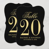 Elegante Vintage Trouwtafel Nummer Kaart (Voorkant / Achterkant)