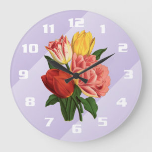 Elegante Vintage Tulpen Grote Klok