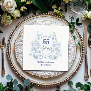 Elegante Vintage Wapen 55e Huwelijksverjaardag Servet