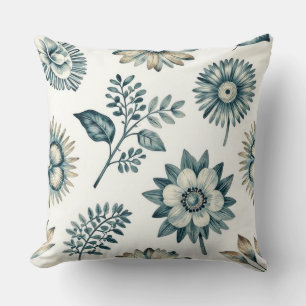 Elegante Vintage Waterverf Bloemenseamless Patroon Kussen