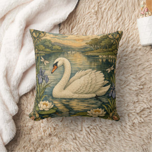 Elegante vintage waterverf schildering van witte z kussen