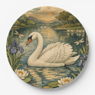 Elegante vintage waterverf schildering van witte z papieren bordje